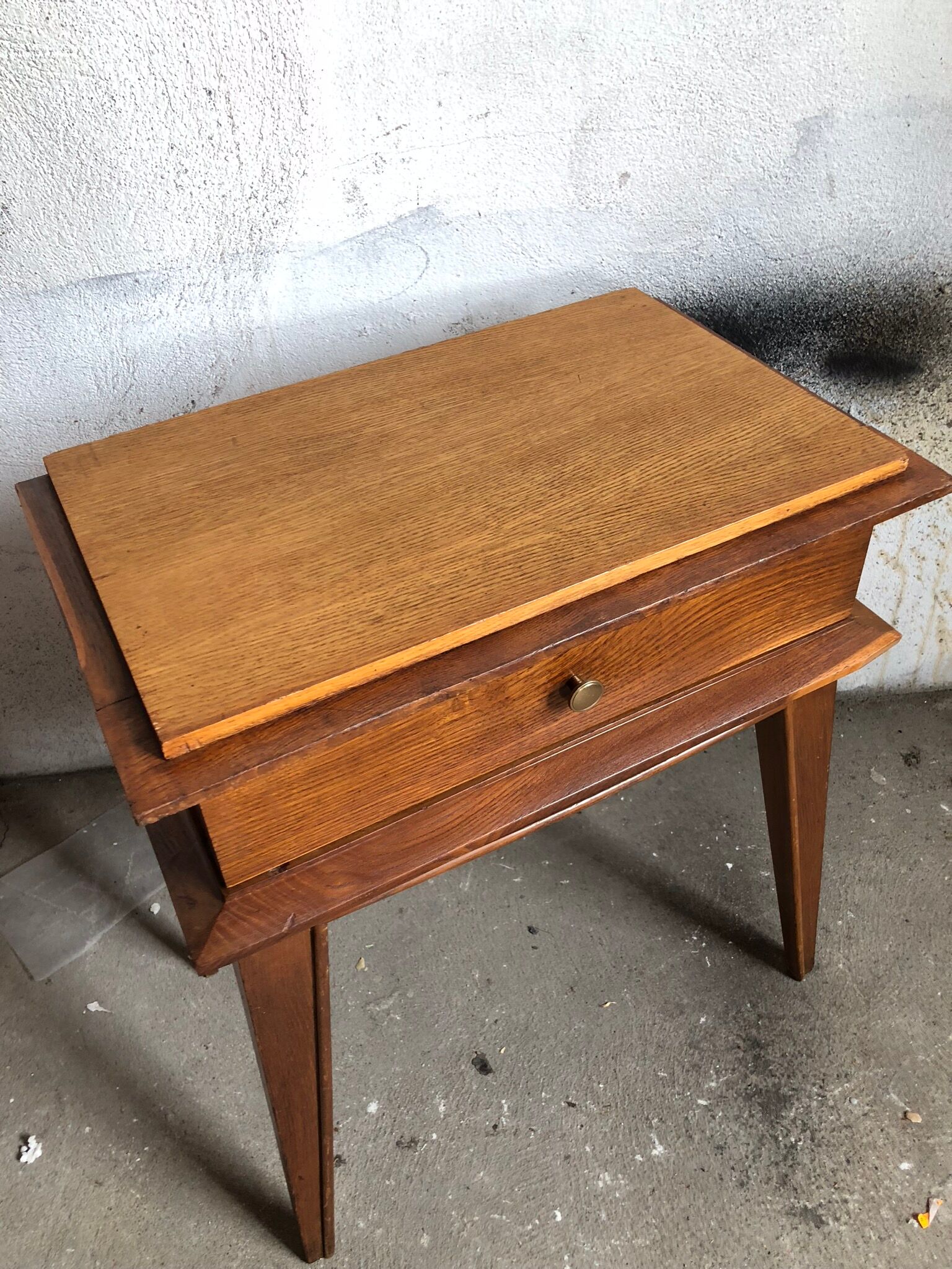 Vintage oak bedside table