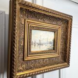 PAINTING / OIL ON CANVAS SIGNED " F.NICOLI " (THE PORT) VERY WELL FRAMED