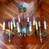 Lot d’un lustre et 2 appliques
