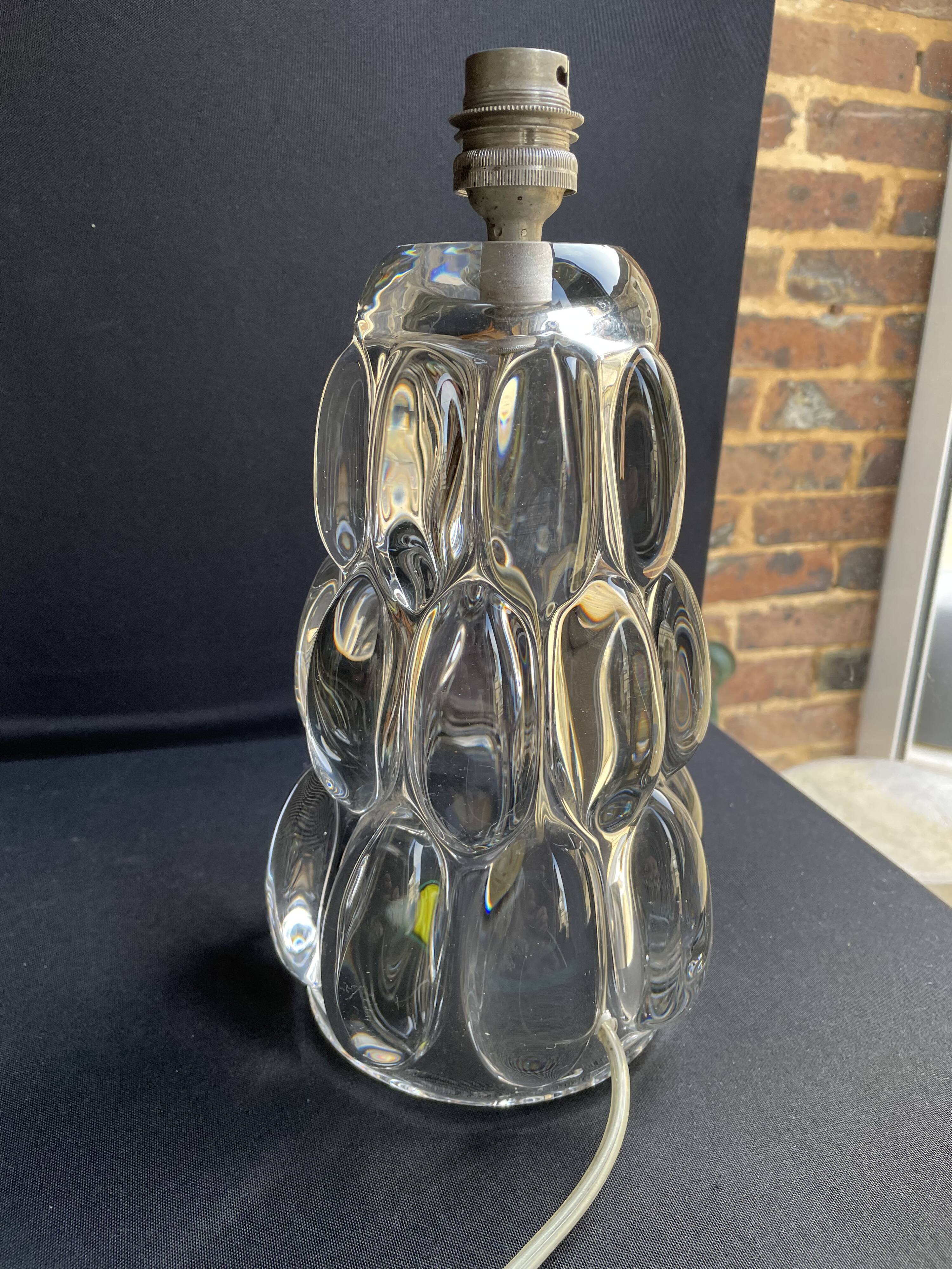 Schneider Glassworks - Important Lamp Foot - Molded Crystal - Conical with Godrons