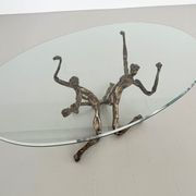 Salvino marsura vintage bronze handcrafted trinidad brutalist coffee table, 1960