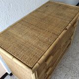 Vintage rattan chest of drawers