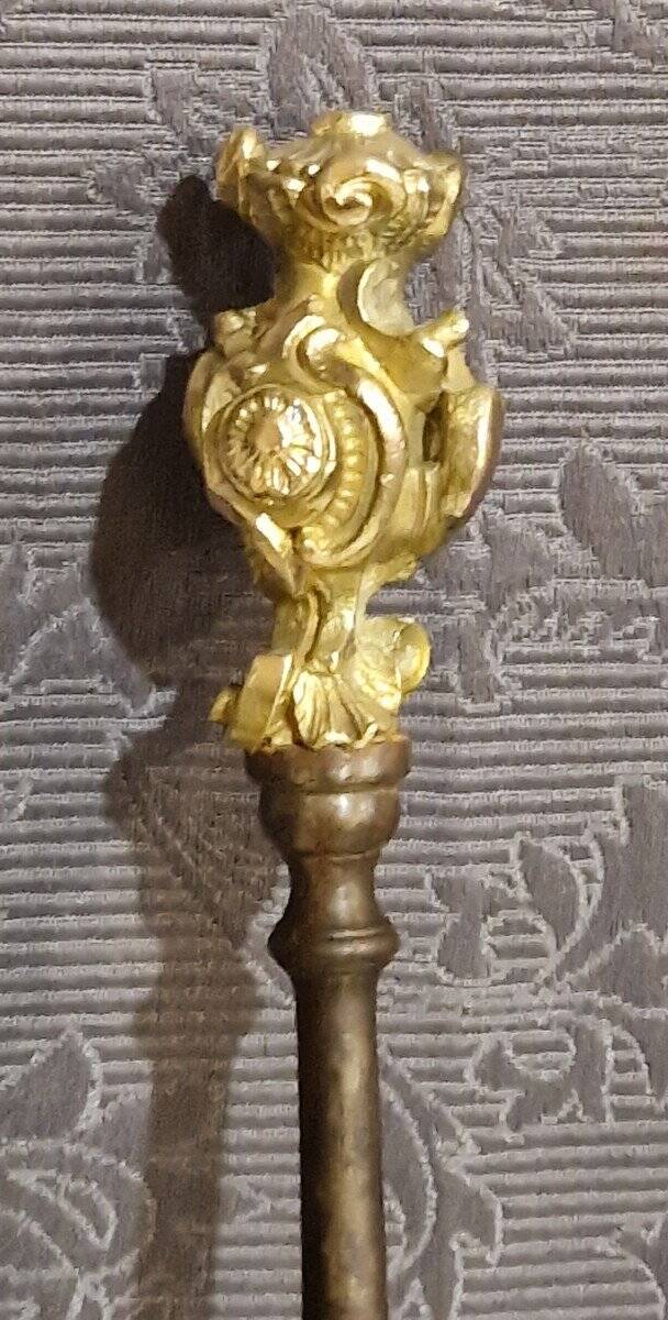 Bronze Gilt and Iron Fireplace Tool Set from the 19th Century