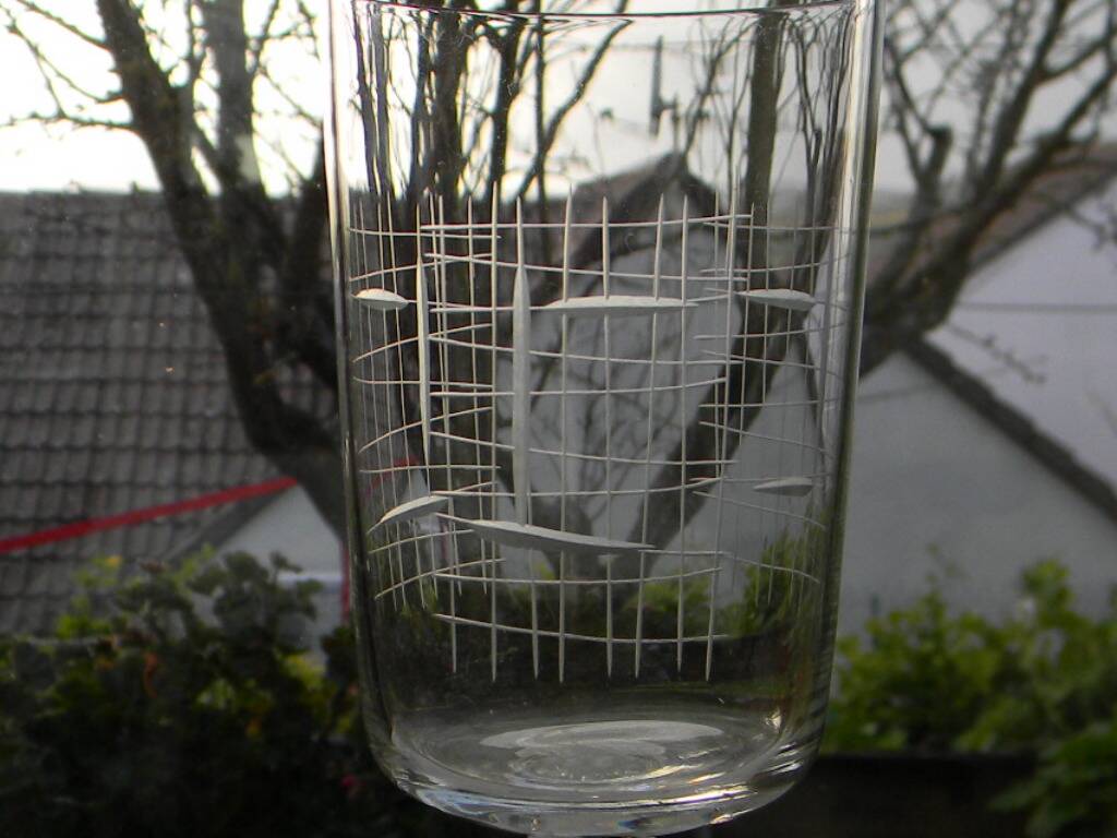 Lot de 8 verres à eau en verres années 1950.