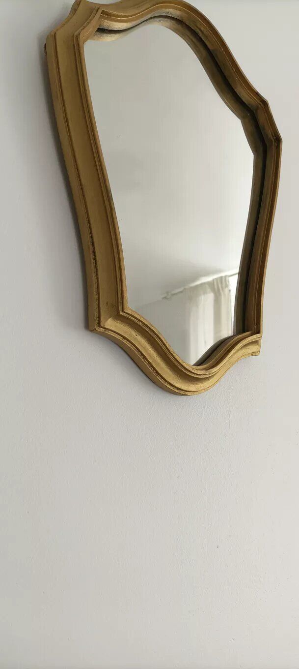 Golden wooden mirror, 28x41 cm