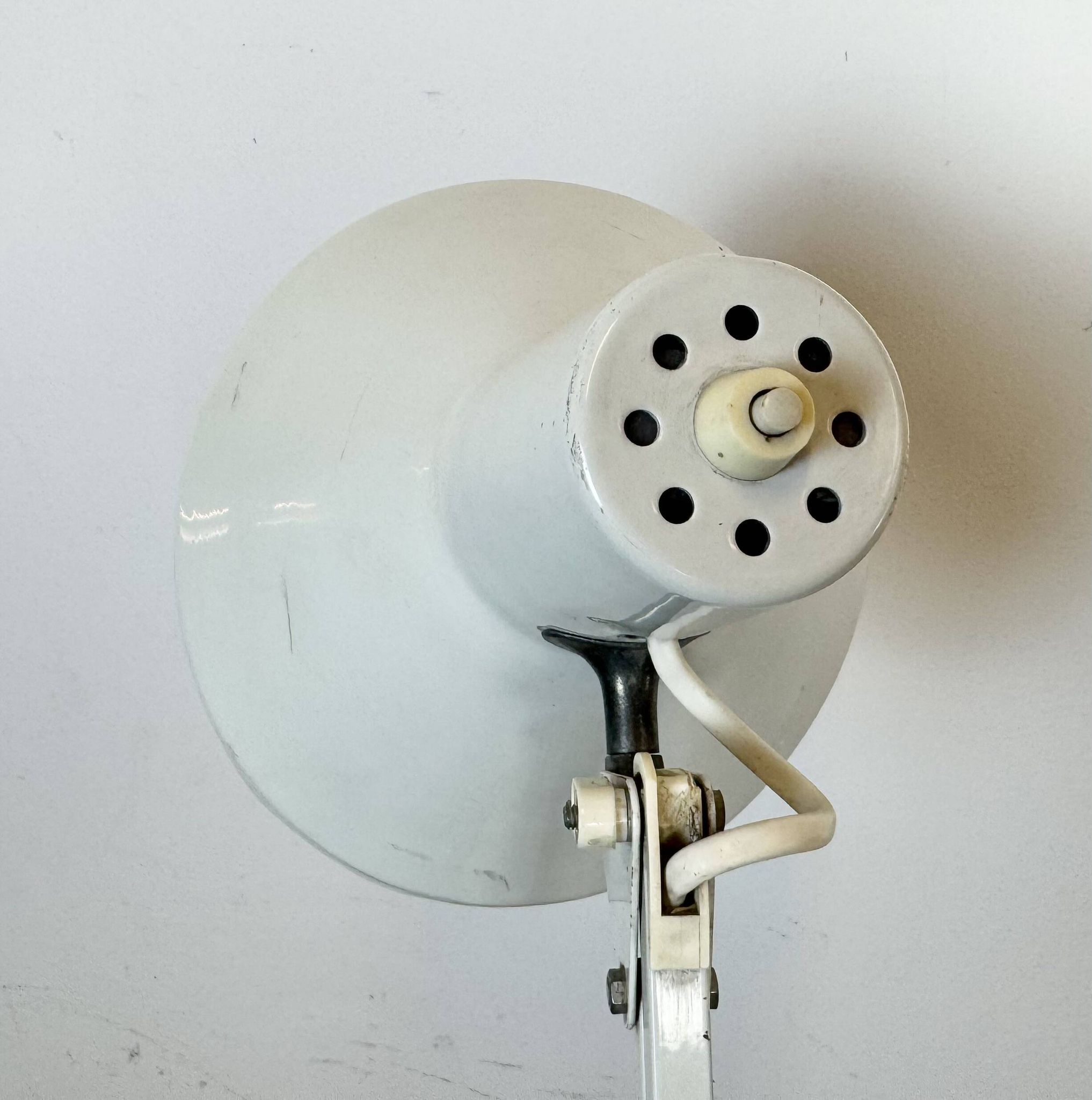 Vintage White Italian Architect Table Lamp, 1970s