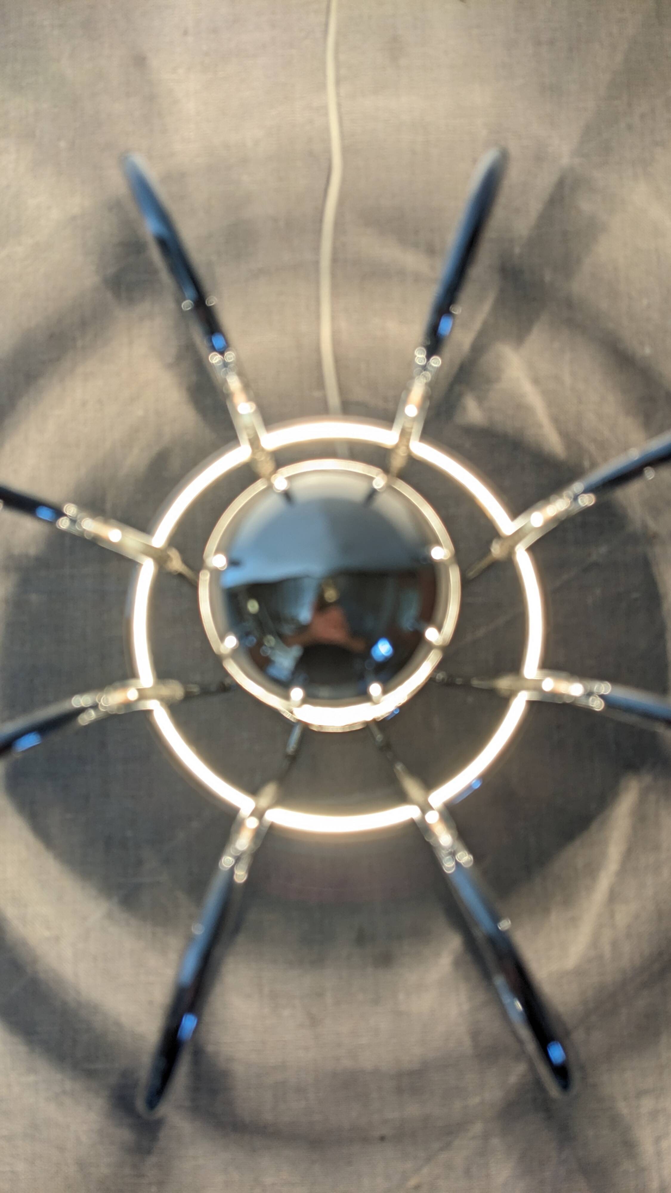Modernist Space Age lamp in chrome metal from the 60s/70s