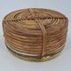 Cache-pot en rotin cerclé de laiton vers 1960 DLG Gabriella Crespi