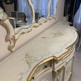 Rococo style white wooden sideboard