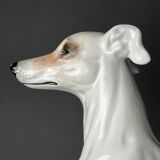 Large ceramic sculpture of a Bassano dog, 1980s.