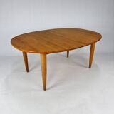Large Danish Extandable Elm Dining Table, 1990s