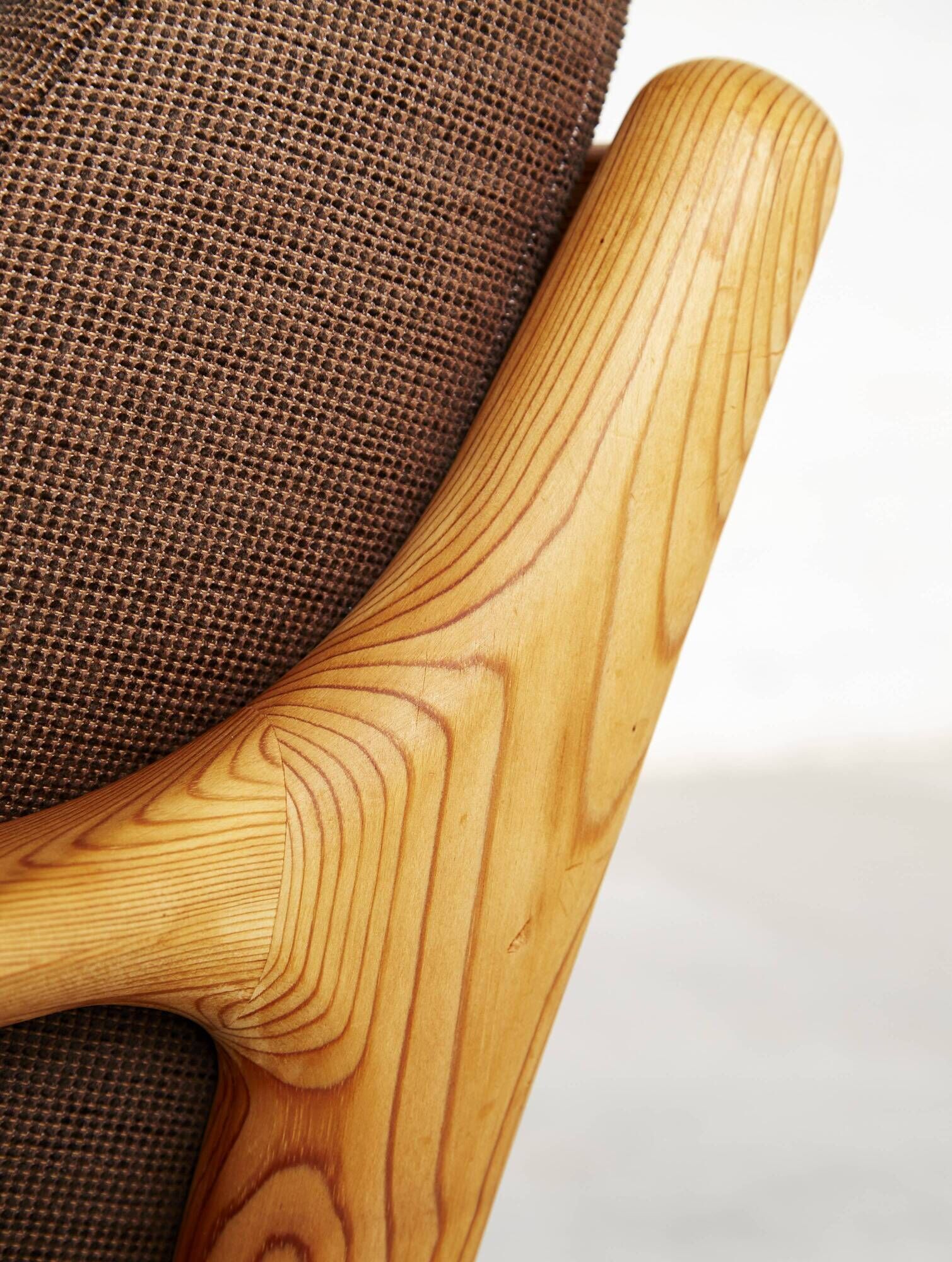 Danish Modern Pine  Armchair & Stool  by C. F. C. Silkeborg