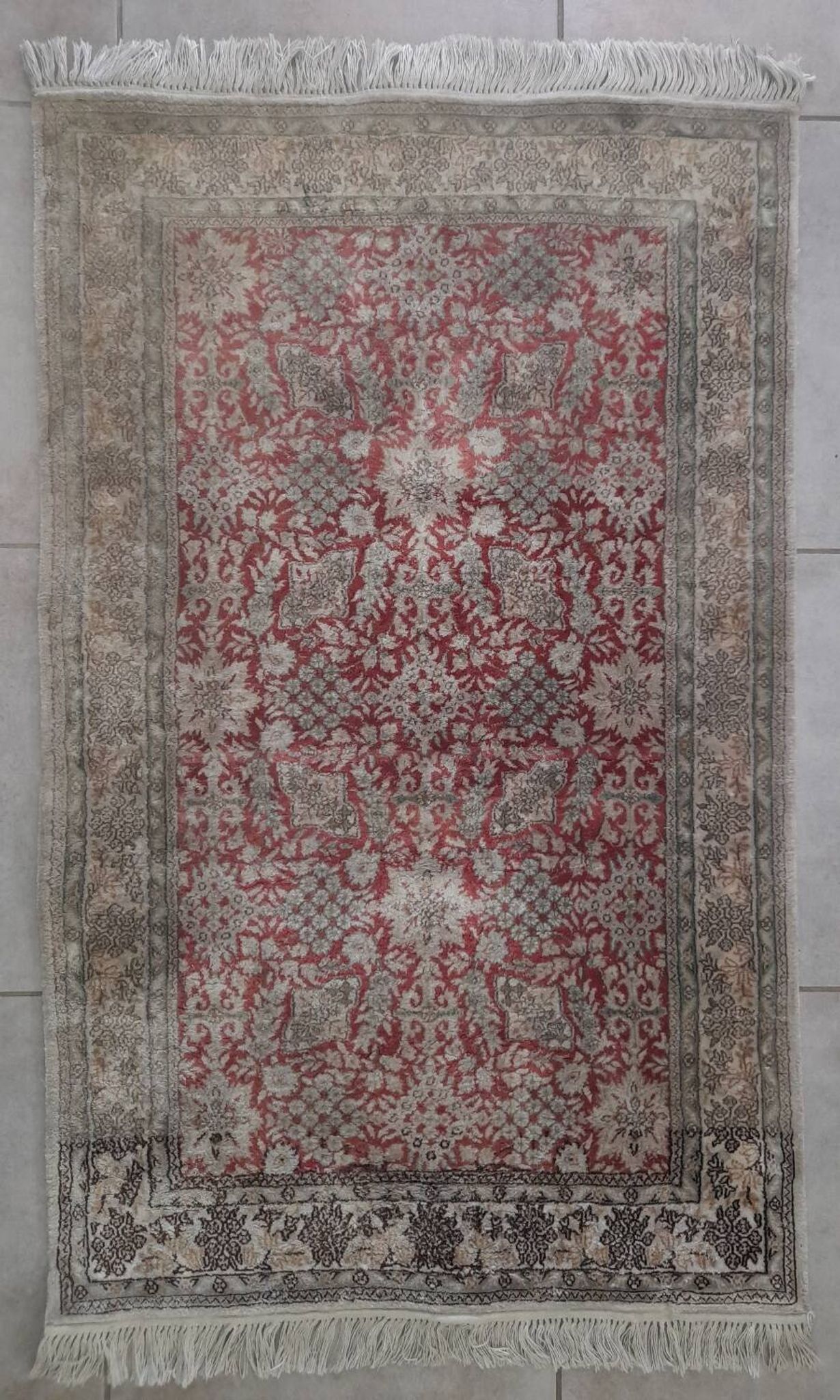 Sublime Oriental Silk Carpet - Hand-Knotted - Persian Design - 124 x 78 cm