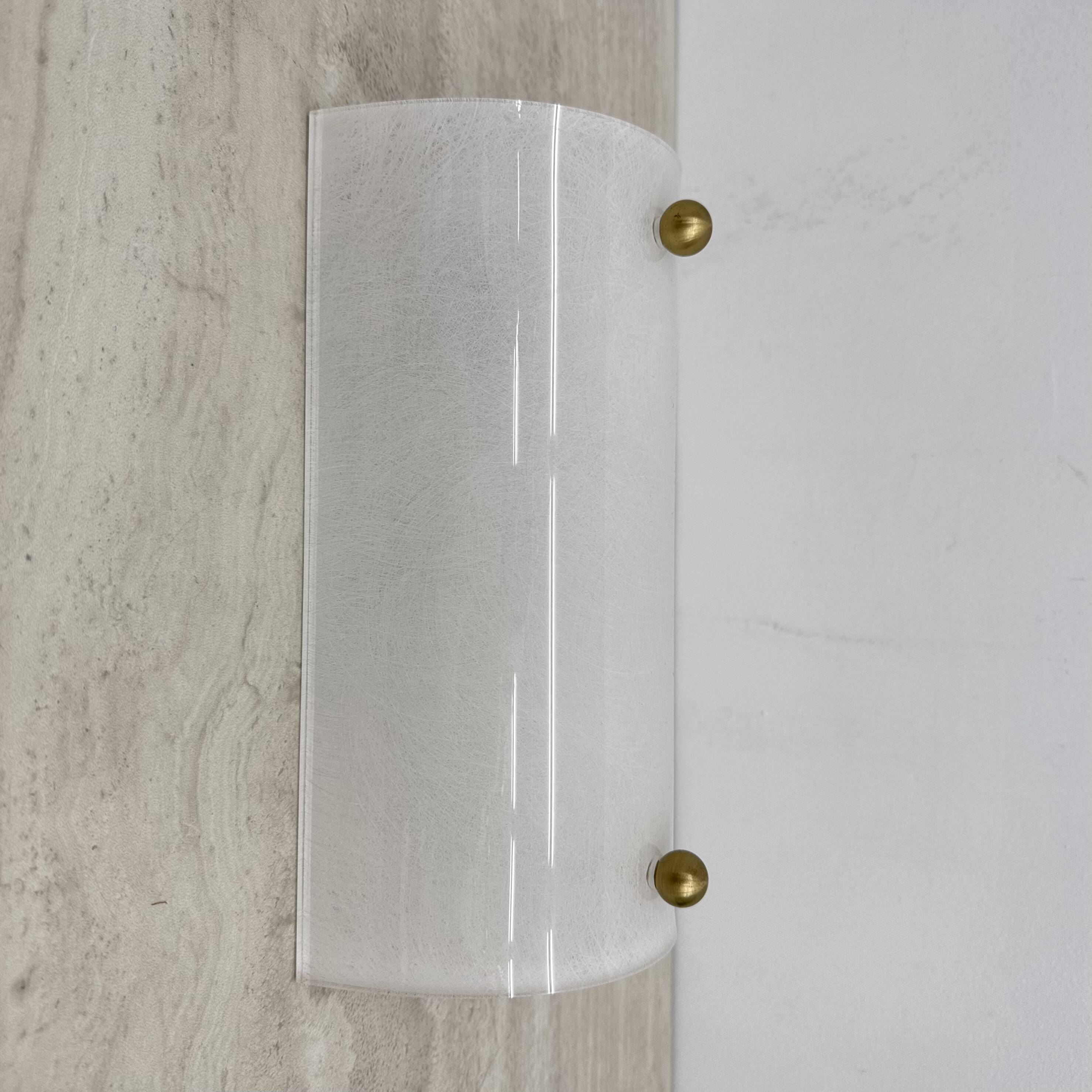 Vintage lucite and brass wall lamp ,1970s