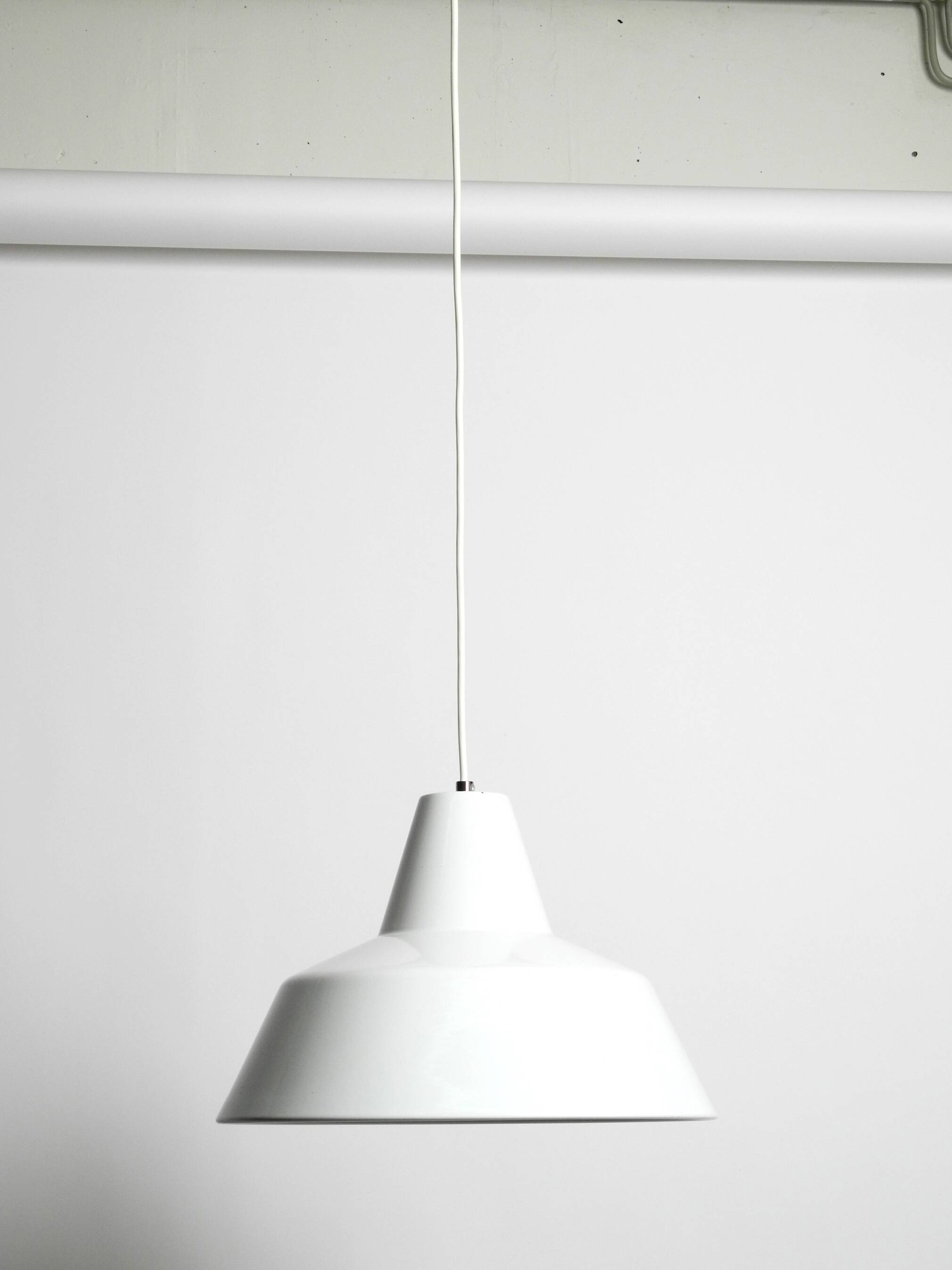 Two 50s metal enamel ceiling lamps by Axel Wedel Madsen for Louis Poulsen