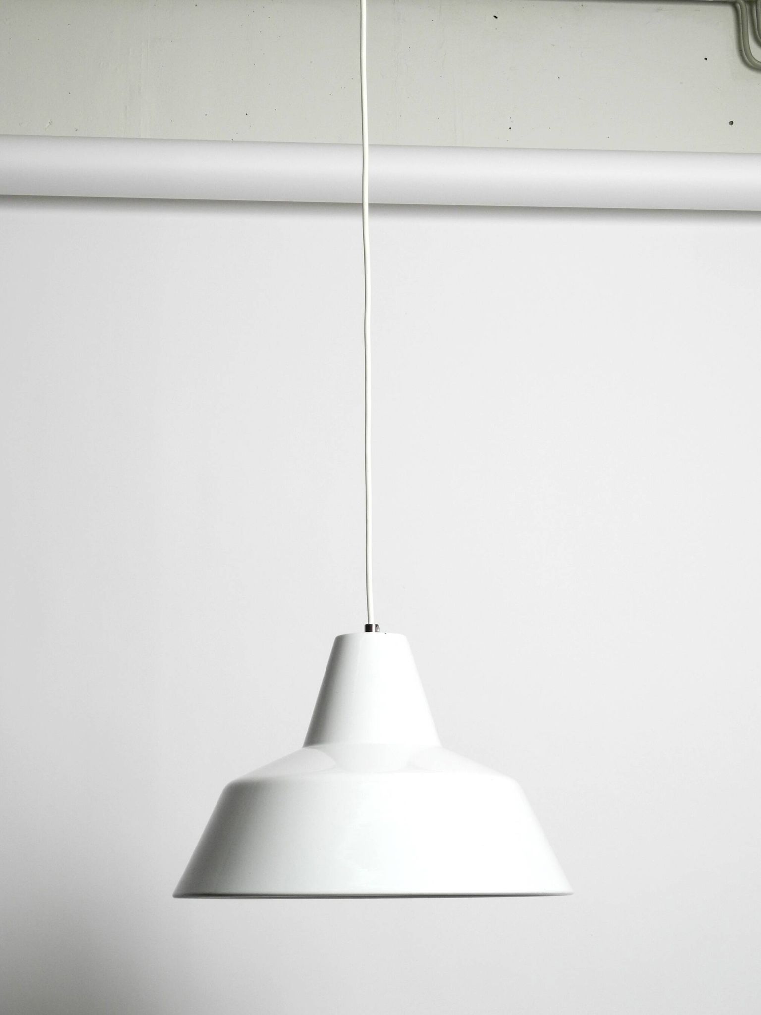Two 50s metal enamel ceiling lamps by Axel Wedel Madsen for Louis Poulsen