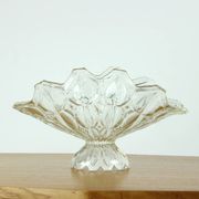 Large Pressed Glass Bowl, Tulip Collection Hermanowa Hut, 1957