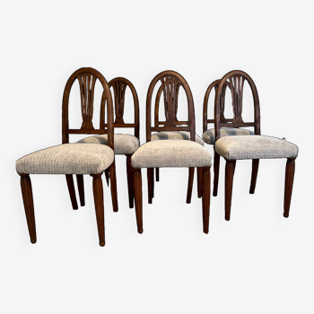 6 chaises Art Déco entièrement restaurées