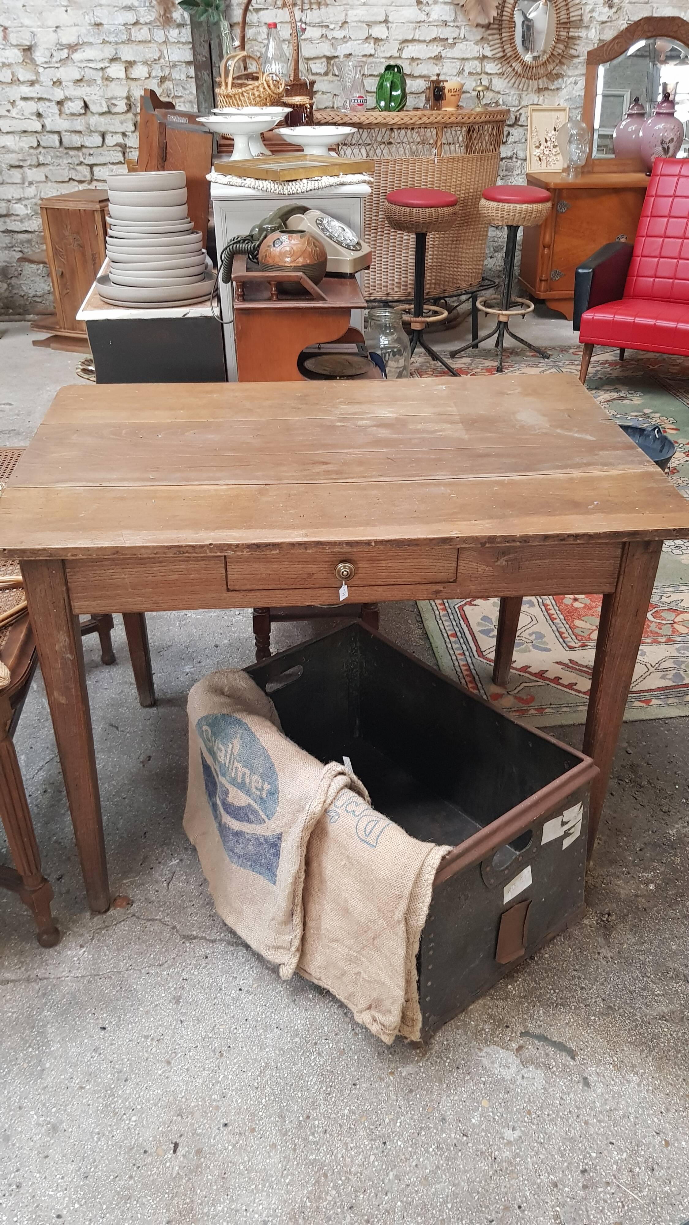 Old estaminet farm table