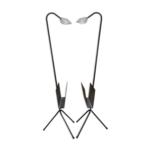 Paire de lampadaires vintage, porte-revues