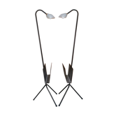 Pair of vintage floor lamps, magazine holders from the 50s