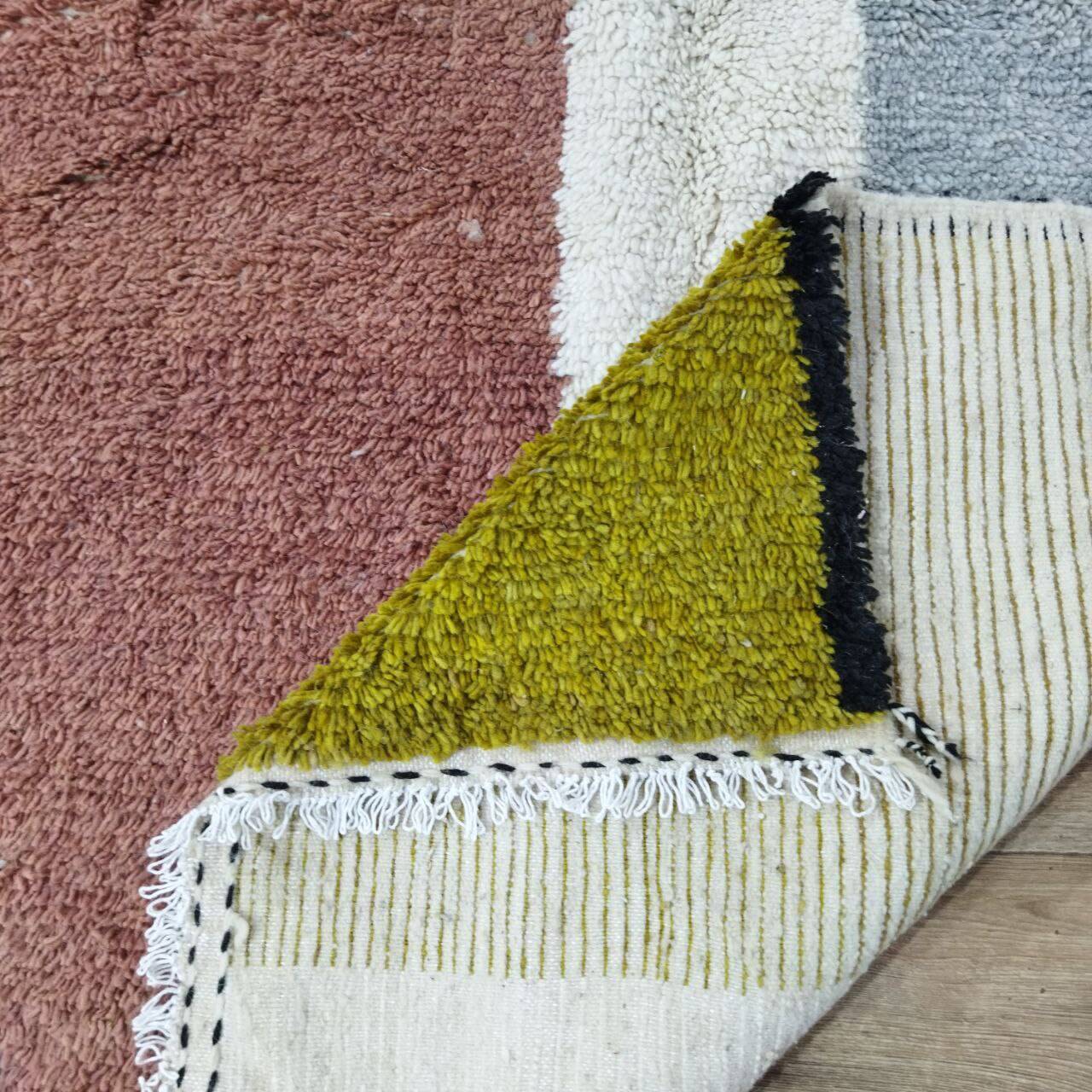 Handmade wool Berber rug 250x140 cm