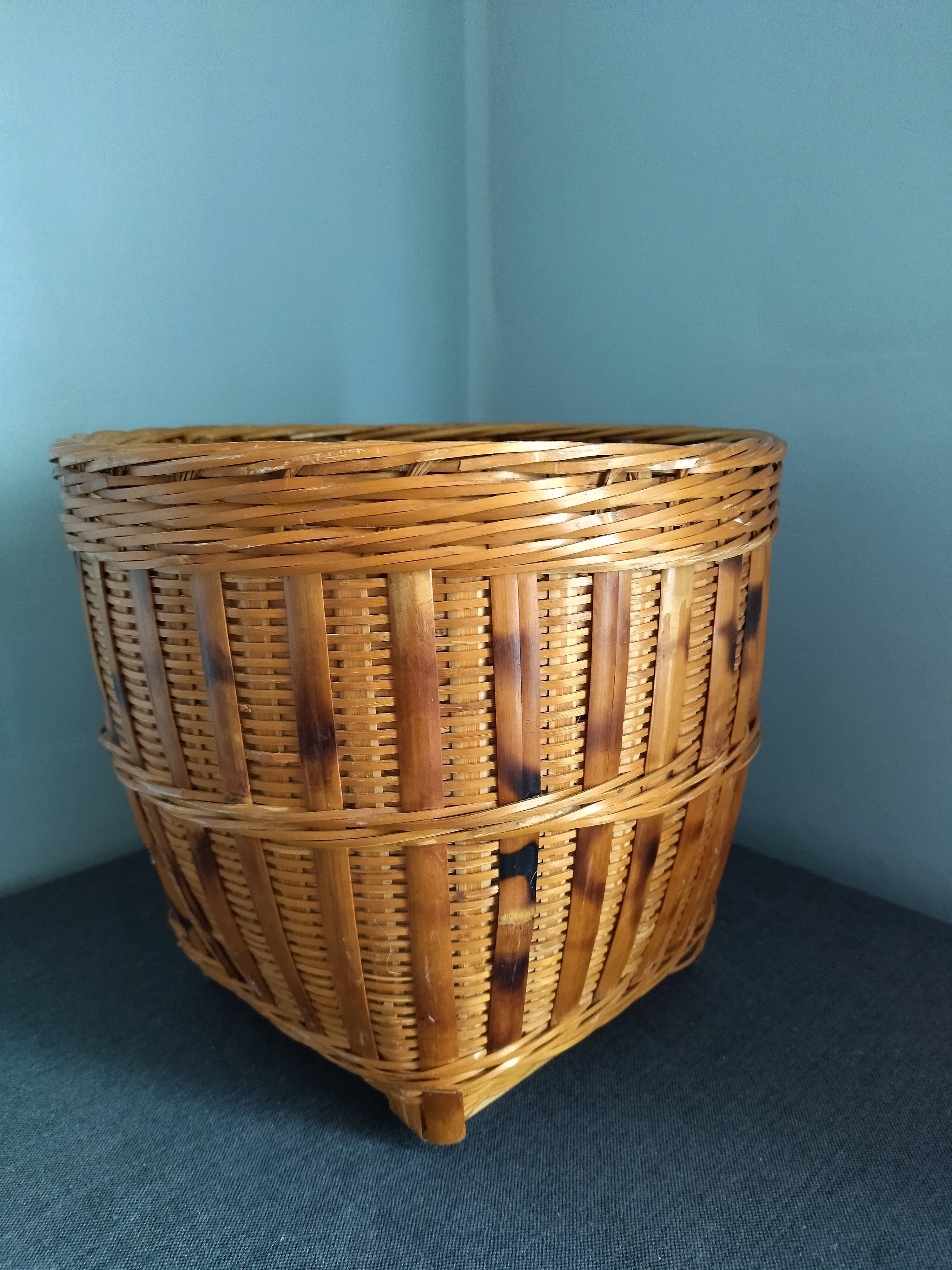 Vintage rattan pot cover