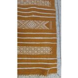 Hand-woven kilim hallway rug in natural wool