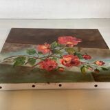 Tableau fleurs huile sur toile signée