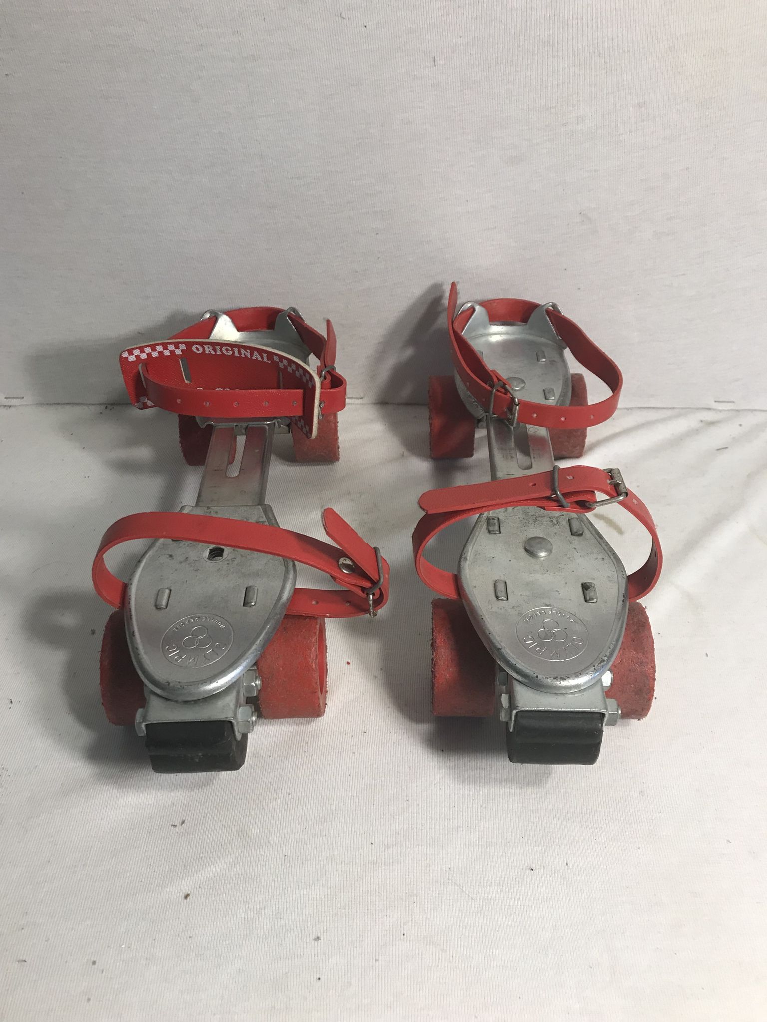 Old pair of roller skates olympic metal