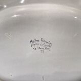Moustier earthenware dish, white and blue