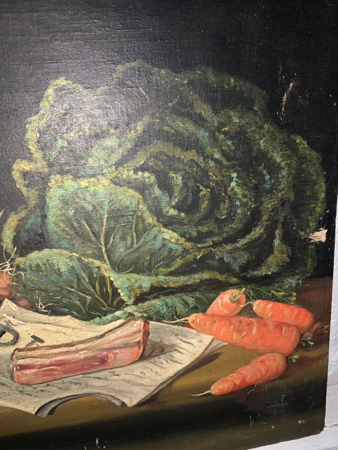 Still life with cabbage old painting