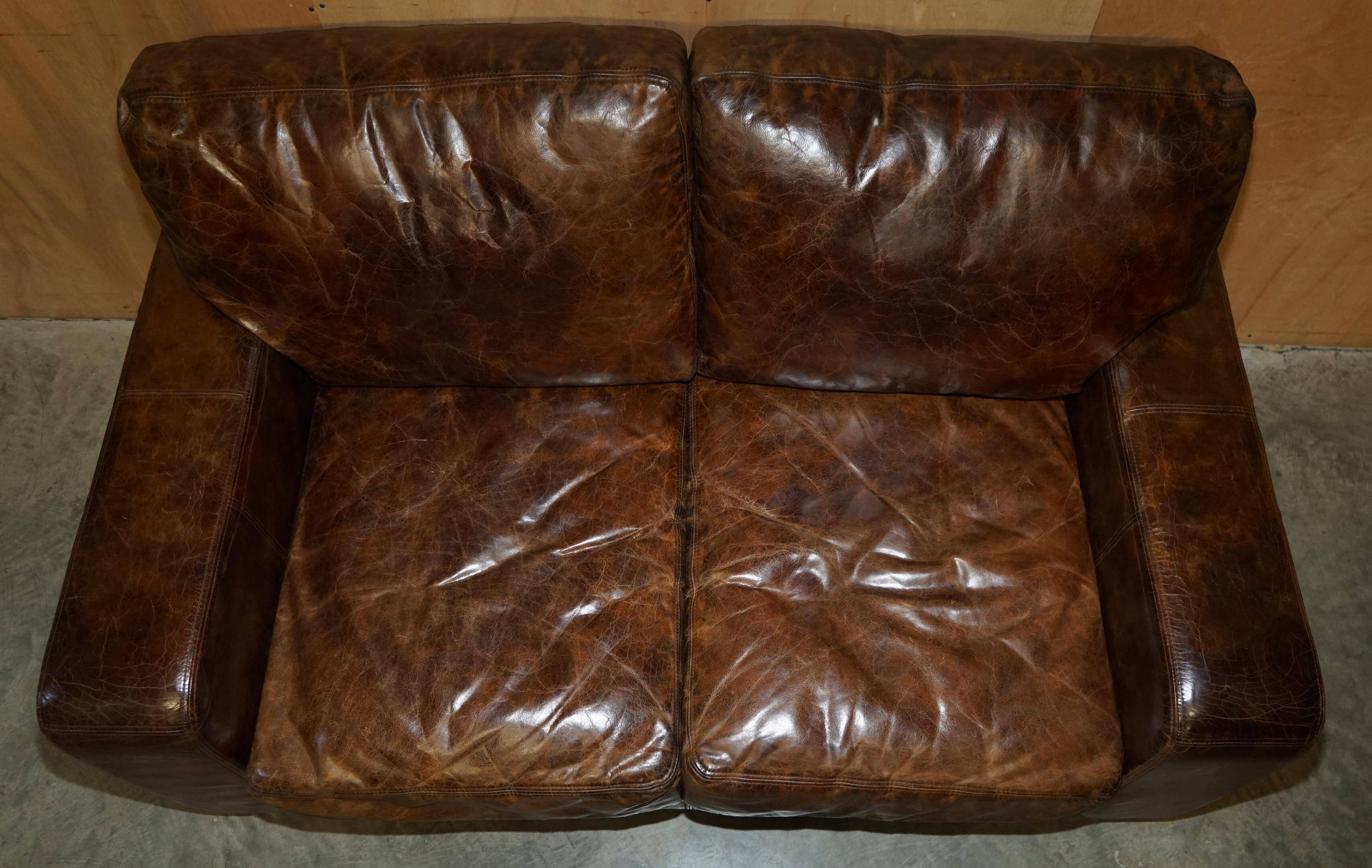 Heritage Biker Halo Soho Vintage leather sofa