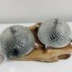 Pair of chrome-plated glass sconces