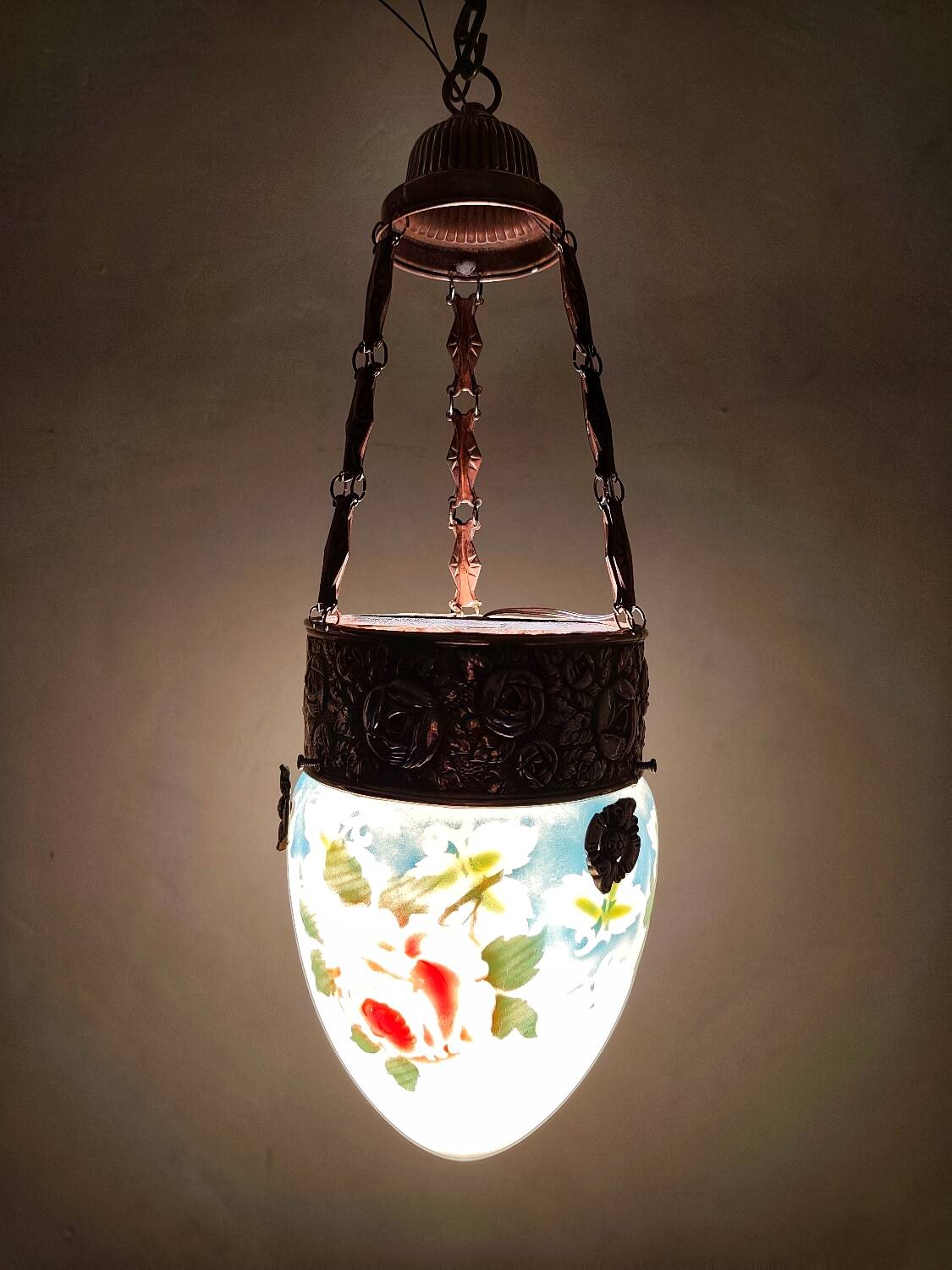 "Art Nouveau" ceiling lamp. Spain, 1930s.