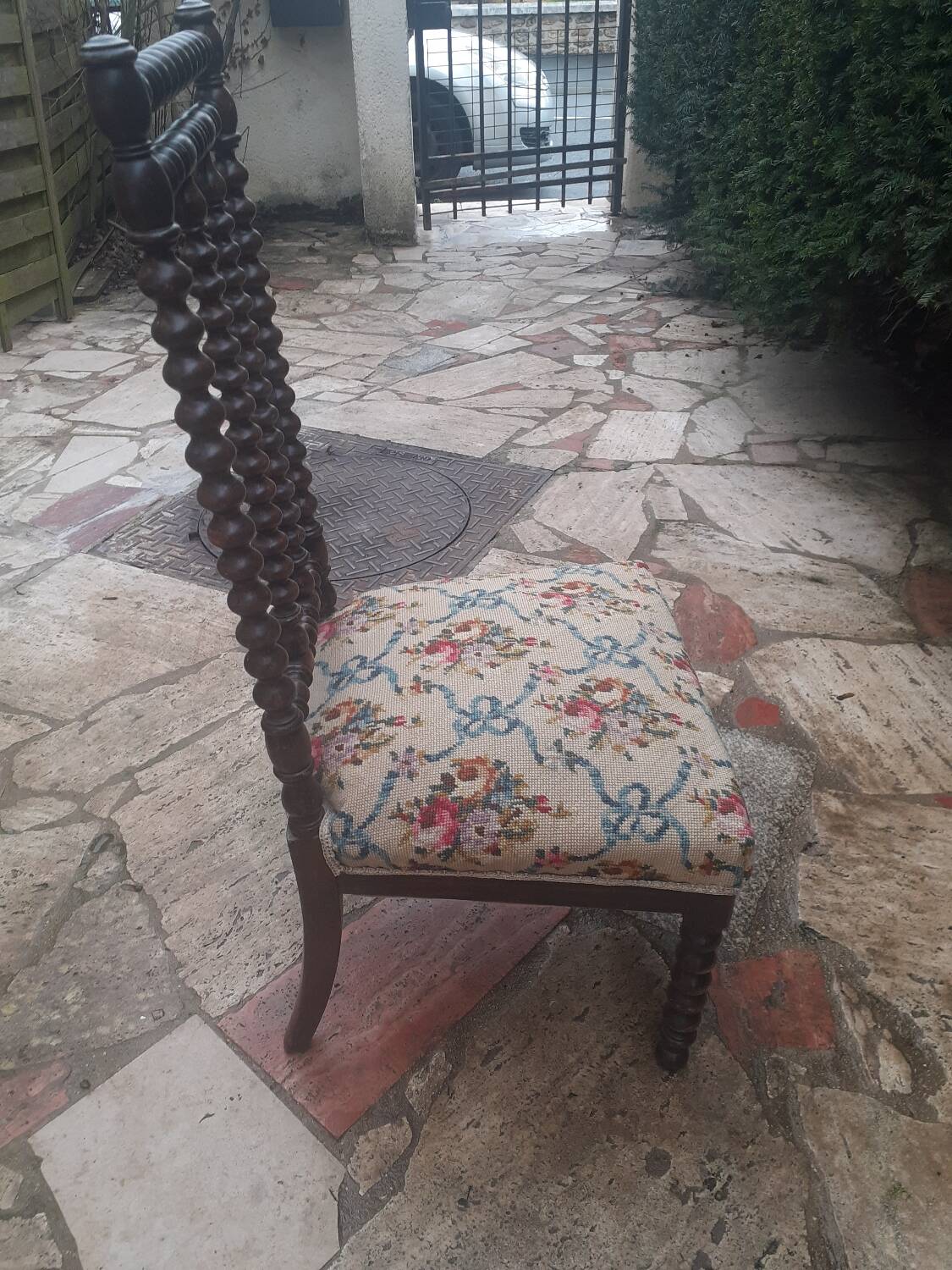 Turned wood chair