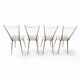 Suite de 4 chaises "Harpe" 1950 – Design Mid-Century & Assises Bouclée