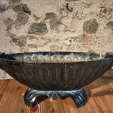 French Art Deco cast iron enamel planter – 1920s–1930s