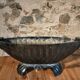 French Art Deco cast iron enamel planter – 1920s–1930s