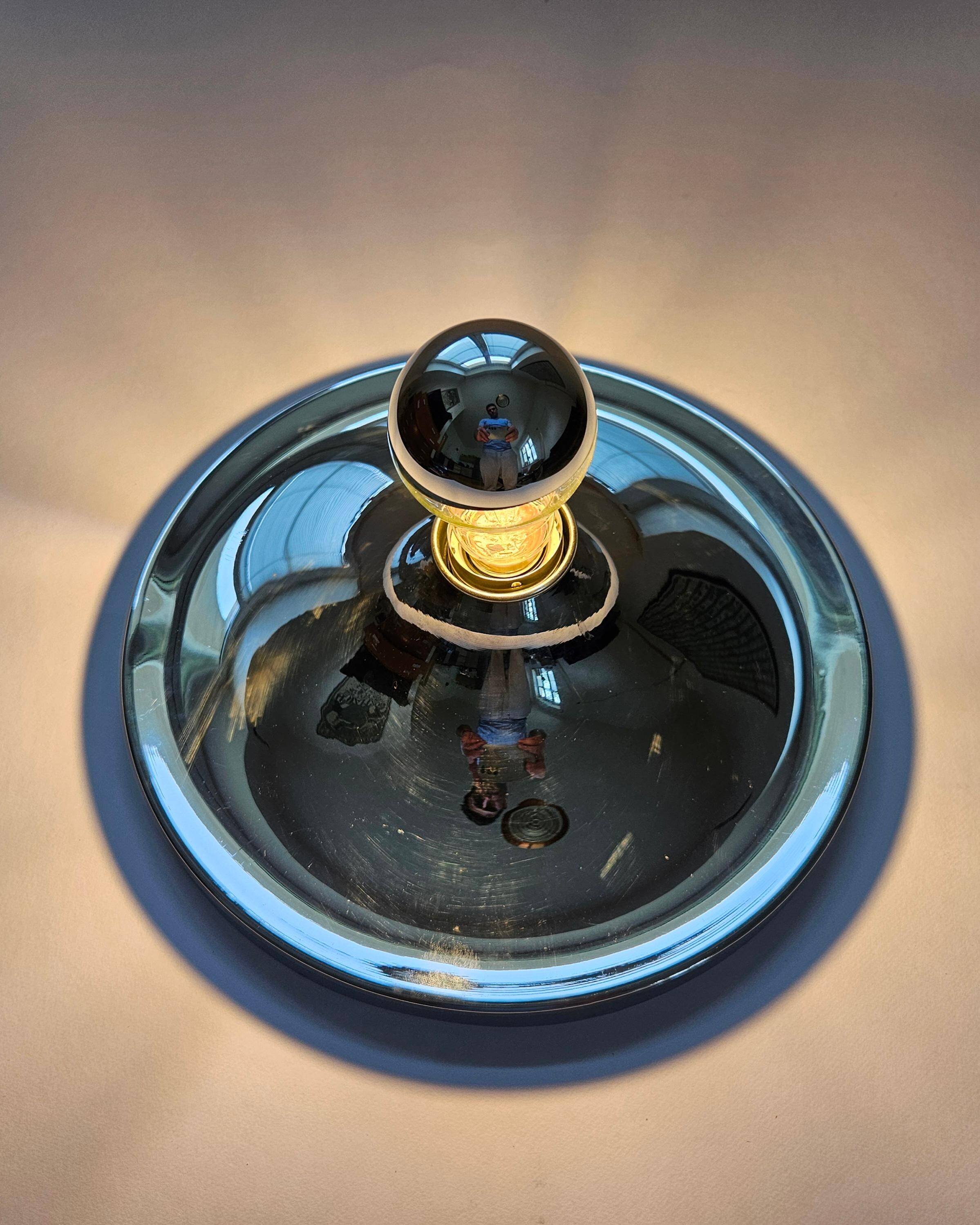 Chrome Ceiling or Wall Light by Charlotte Perriand, Sölken, 1960s