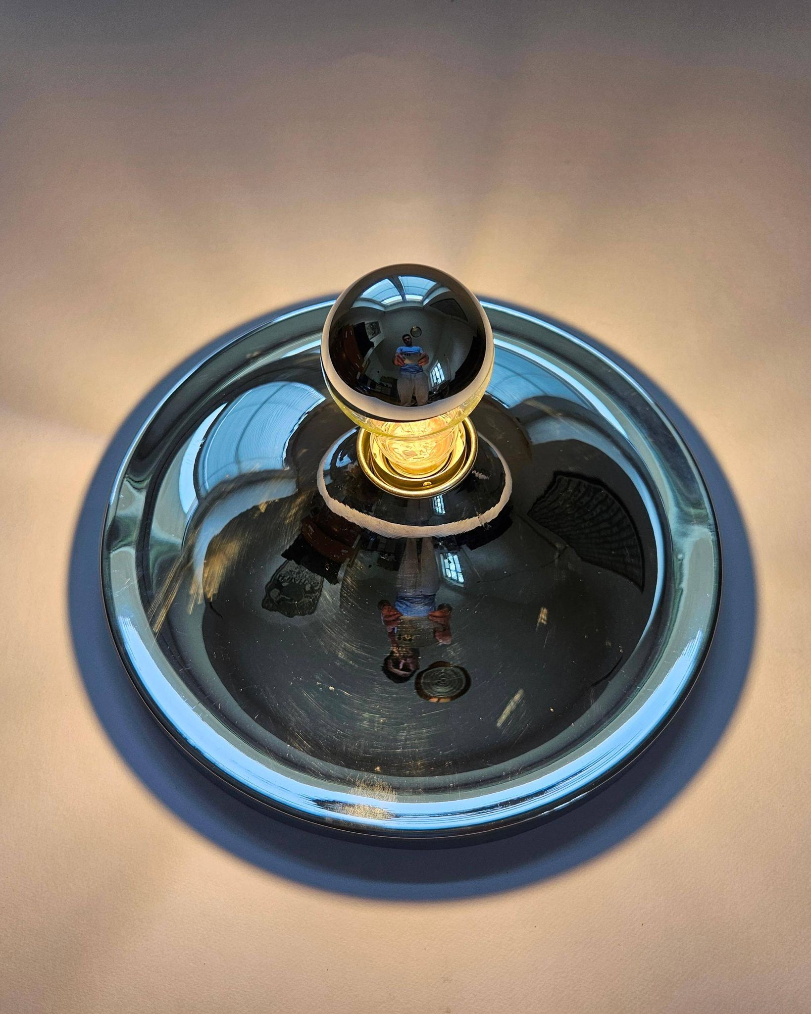 Chrome Ceiling or Wall Light by Charlotte Perriand, Sölken, 1960s