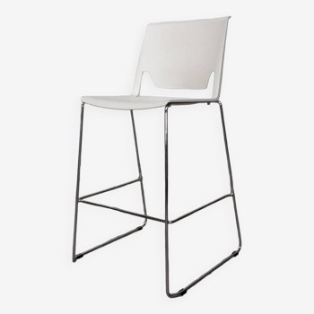Very high stool from Haworth white and chrome