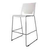 Tabouret haut Very de chez Haworth blanc et chromé