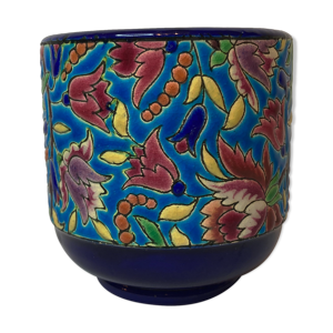 Vase en faïence longwy