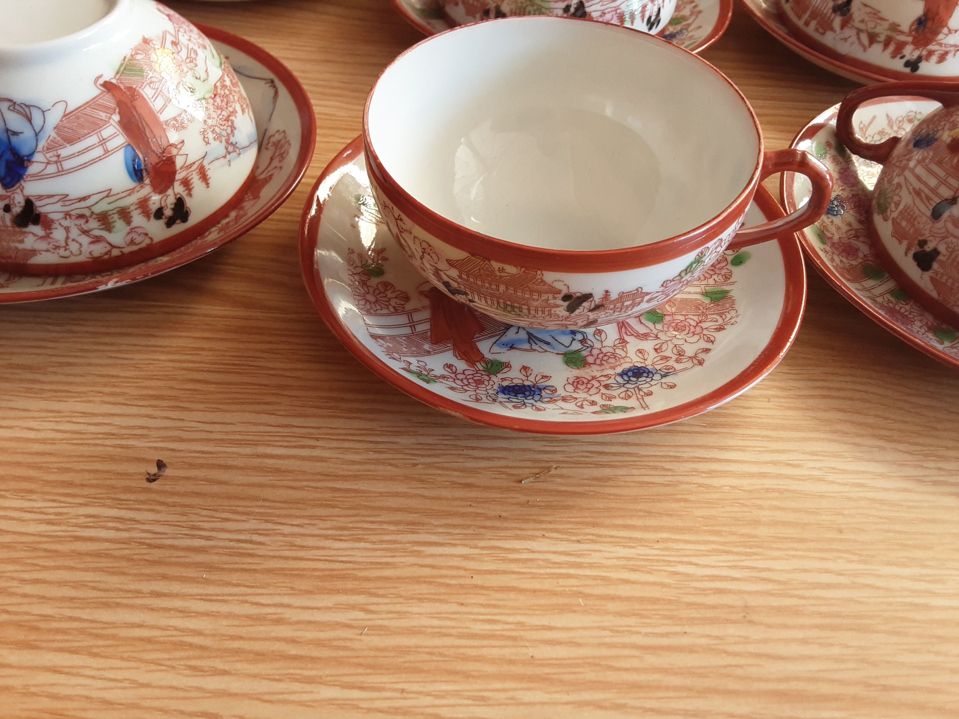 8 cups and under cups asian porcelain geisha