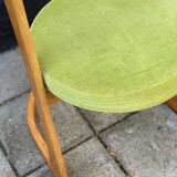 Mid century pine half circle chair