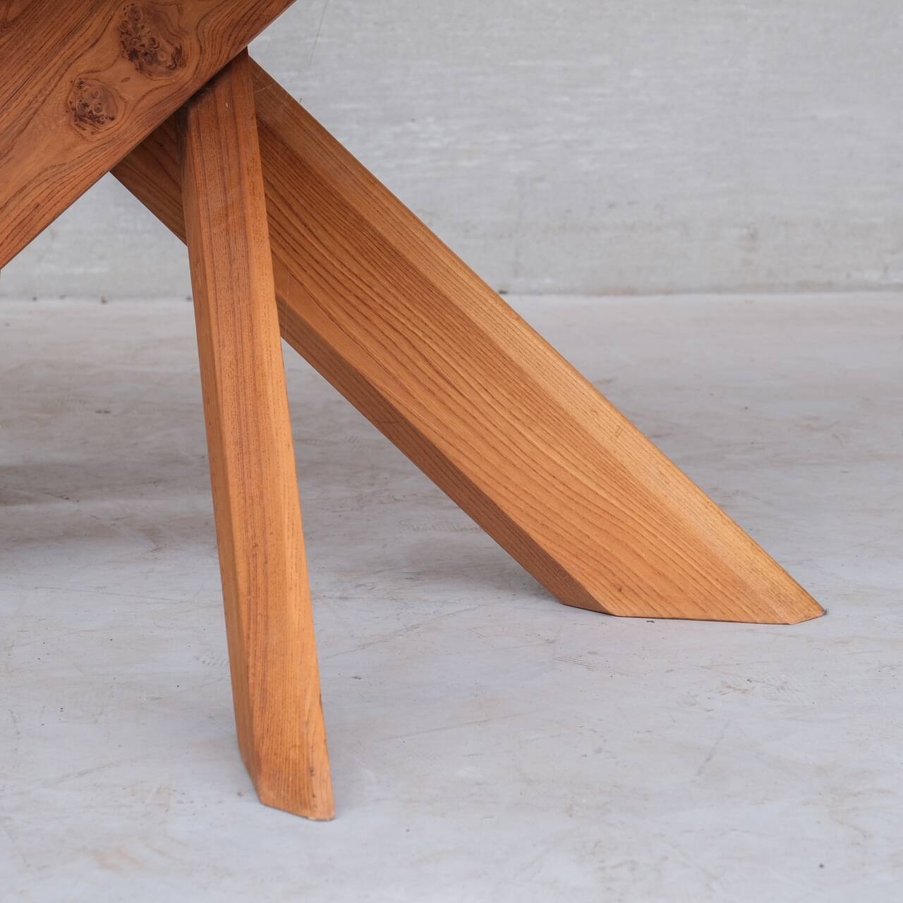 Original Pierre Chapo 'Aban' T35B French Mid-Century Elm Dining Table