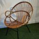Vintage basket chair in rattan and metal – 1950s/60s