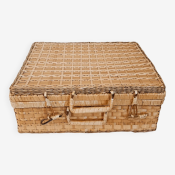 Large wicker/rattan suitcase