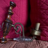 Applique ancienne en laiton et bois